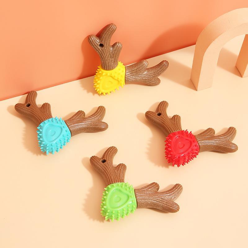 HKM-6925629 Durable Wooden Bite Toy for Dogs – Teeth Grinding Stick in Vibrant Colors