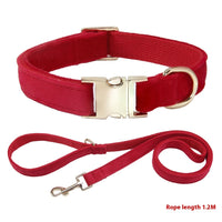 HKM-6926653 Engraved Dog Collar with Anti-Loss Feature and Matching Leash, Polyester Material for All Seasons