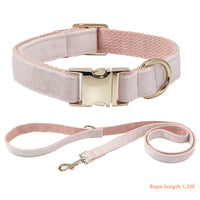 HKM-6926653 Engraved Dog Collar with Anti-Loss Feature and Matching Leash, Polyester Material for All Seasons