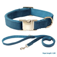 HKM-6926653 Engraved Dog Collar with Anti-Loss Feature and Matching Leash, Polyester Material for All Seasons