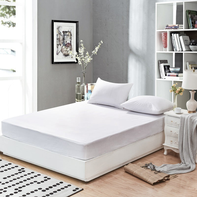 HKM-692691 White Knitted Fabric Bedspread and Mattress Protector for 1.8m Beds, Multiple Sizes Available