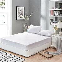 HKM-692691 White Knitted Fabric Bedspread and Mattress Protector for 1.8m Beds, Multiple Sizes Available