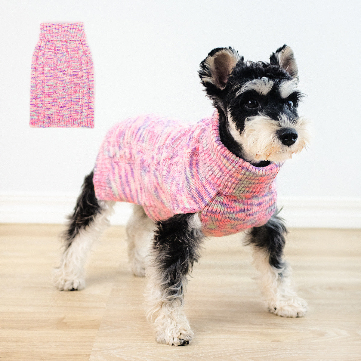 HKM-6928573 Cozy Purple Turtleneck Sweater for Pets - Acrylic Material, Various Sizes Available