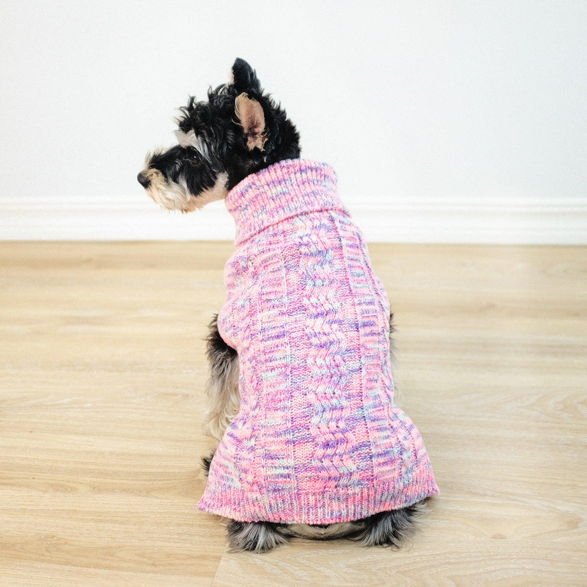 HKM-6928573 Cozy Purple Turtleneck Sweater for Pets - Acrylic Material, Various Sizes Available