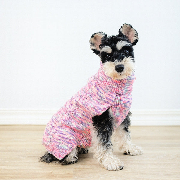 HKM-6928573 Cozy Purple Turtleneck Sweater for Pets - Acrylic Material, Various Sizes Available