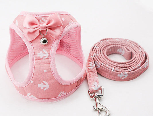 HKM-692883 Cat Harness and Leash Set with Adjustable Chest Strap and Collar in Multiple Colors