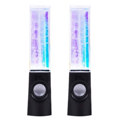 HKM-693011 Colorful Mini Dancing Water Speakers with LED Light Show – USB Powered 3.5mm Compatibility, 9-Inch Height