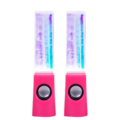 HKM-693011 Colorful Mini Dancing Water Speakers with LED Light Show – USB Powered 3.5mm Compatibility, 9-Inch Height