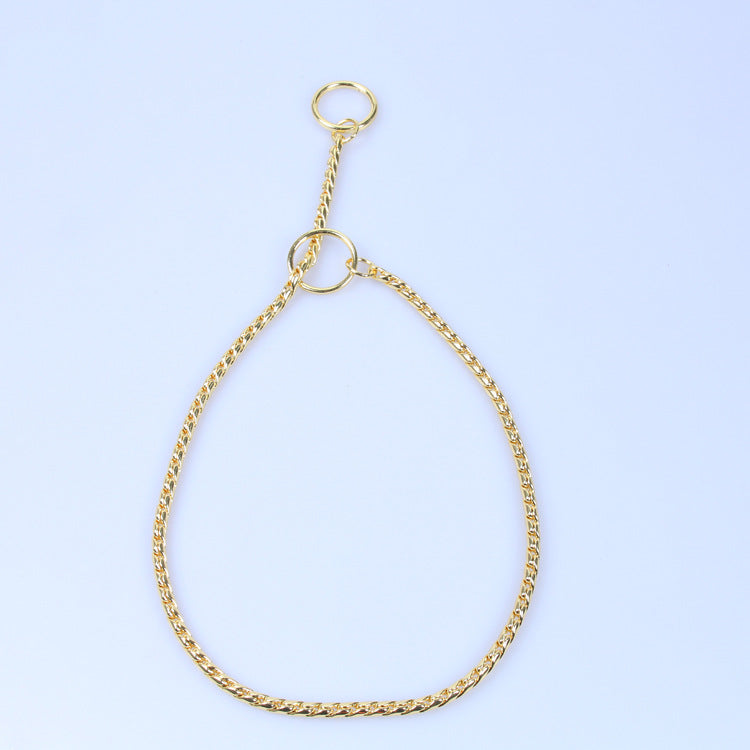 HKM-6930365 Thickened Anti-Bite Stainless Steel Dog Chain in Gold, Black, or Silver