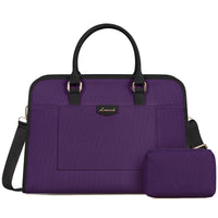 HKM-693075 Stylish Large 2-Piece Handbag Set for Women - 15.6 inch Canvas Laptop Tote and Briefcase