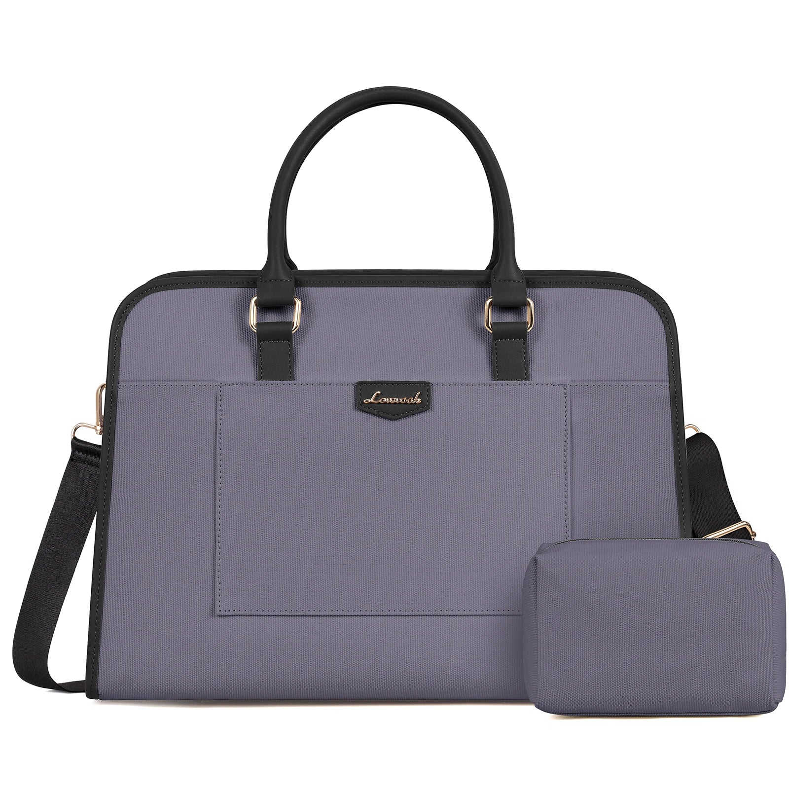 HKM-693075 Stylish Large 2-Piece Handbag Set for Women - 15.6 inch Canvas Laptop Tote and Briefcase
