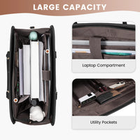HKM-693075 Stylish Large 2-Piece Handbag Set for Women - 15.6 inch Canvas Laptop Tote and Briefcase