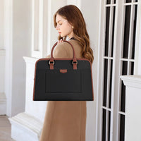 HKM-693075 Stylish Large 2-Piece Handbag Set for Women - 15.6 inch Canvas Laptop Tote and Briefcase