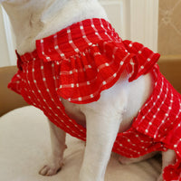 HKM-6931133 Folding Lace Plaid Pet Skirt for Cats and Dogs in Various Colors and Sizes
