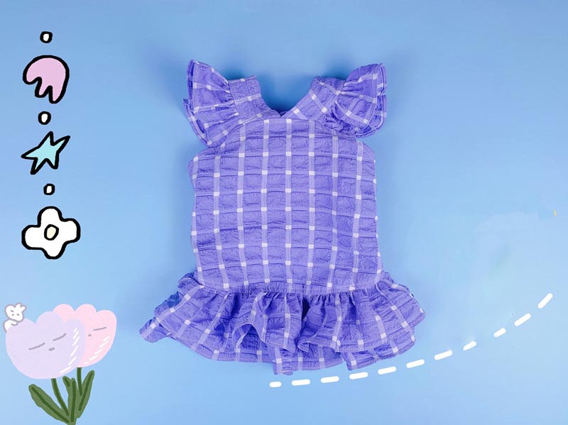 HKM-6931133 Folding Lace Plaid Pet Skirt for Cats and Dogs in Various Colors and Sizes