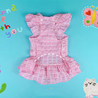 HKM-6931133 Folding Lace Plaid Pet Skirt for Cats and Dogs in Various Colors and Sizes