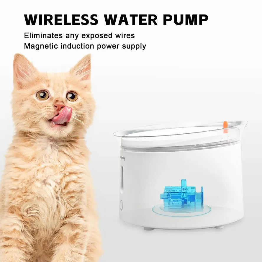 HKM-693139 Automatic Pet Water Fountain with 2.4L Capacity and Recirculating Filter for Dogs and Cats