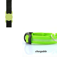 HKM-6932541 LED Luminous Dog Collar with Adjustable Silicone Locator for Night Safety - Multiple Sizes Available