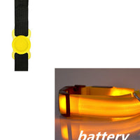 HKM-6932541 LED Luminous Dog Collar with Adjustable Silicone Locator for Night Safety - Multiple Sizes Available