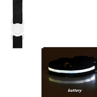 HKM-6932541 LED Luminous Dog Collar with Adjustable Silicone Locator for Night Safety - Multiple Sizes Available