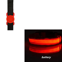 HKM-6932541 LED Luminous Dog Collar with Adjustable Silicone Locator for Night Safety - Multiple Sizes Available