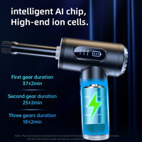 HKM-693267 2-in-1 Turbo Air Blower Vacuum Cleaner for Cars and Computers - High-Pressure Air Duster with Big Jet Fan Technology