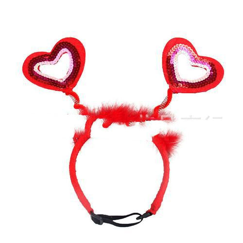 HKM-6932925 Pet Valentine's Day Hair Headband for Year-Round Use, Fabric Accessory