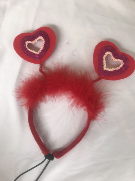 HKM-6932925 Pet Valentine's Day Hair Headband for Year-Round Use, Fabric Accessory
