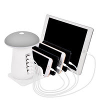 HKM-693395 5-Port USB Charging Dock Station and LED Night Lamp for Smart Devices
