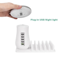 HKM-693395 5-Port USB Charging Dock Station and LED Night Lamp for Smart Devices