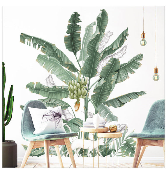 HKM-693459 Banana Tree Plant Wallpaper and Wall Sticker for Bedroom Decoration