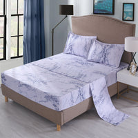 HKM-693523 Stone Pattern Fitted Sheet Set in Soft Polyester Fiber - Available in Twin, Full, Queen, King Sizes