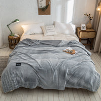 HKM-693523 Thickened Flannel Fleece Blanket with Various Color Options and Sizes