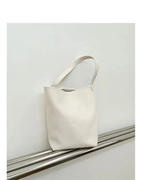 HKM-693587 Leisure Lychee Grain Drawstring Bucket Bag - Large Capacity PU Leather Shoulder Bag