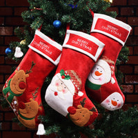 HKM-693651 Elderly Snowman Themed Christmas Candy Bag Stocking Decoration