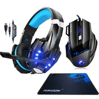 HKM-693715 Wired Headset with USB and 3.5mm Plug, Includes Earphone, Mouse, and Mouse Pad