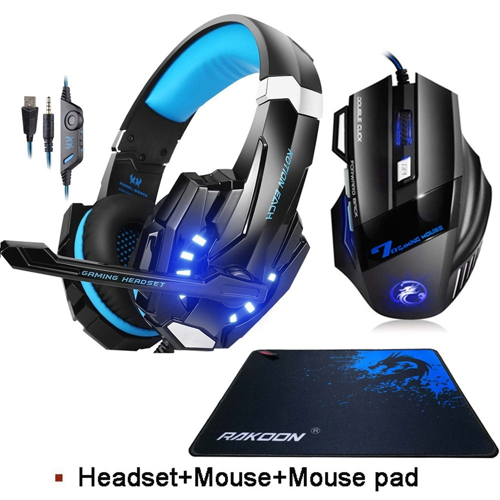 HKM-693715 Wired Headset with USB and 3.5mm Plug, Includes Earphone, Mouse, and Mouse Pad