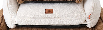 HKM-6938173 Cozy Brown and White Removable Lambswool Pet Bed for Dogs and Cats - All Season Universal Sofa