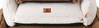 HKM-6938173 Cozy Brown and White Removable Lambswool Pet Bed for Dogs and Cats - All Season Universal Sofa
