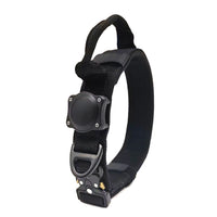 HKM-6938301 Tactical Waterproof Dog Collar with Positioning Ring in Black, Army Green, and Khaki