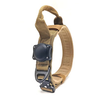 HKM-6938301 Tactical Waterproof Dog Collar with Positioning Ring in Black, Army Green, and Khaki