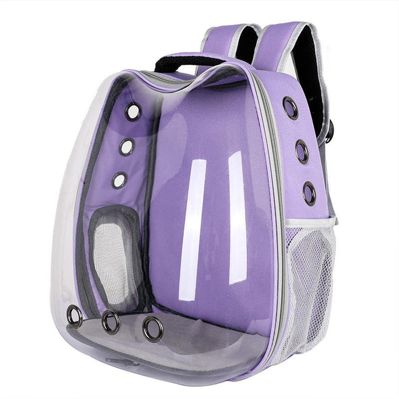 HKM-693843 Transparent Portable Cat Backpack with Cat Ear Design - Ideal for Travel and Outdoor Adventures