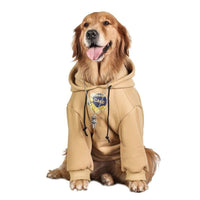 HKM-6938685 Large Dog Winter Warm Coral Fleece Clothing in Cake Flowers Khaki