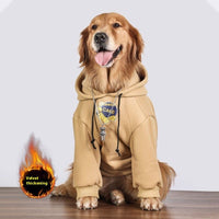HKM-6938685 Large Dog Winter Warm Coral Fleece Clothing in Cake Flowers Khaki