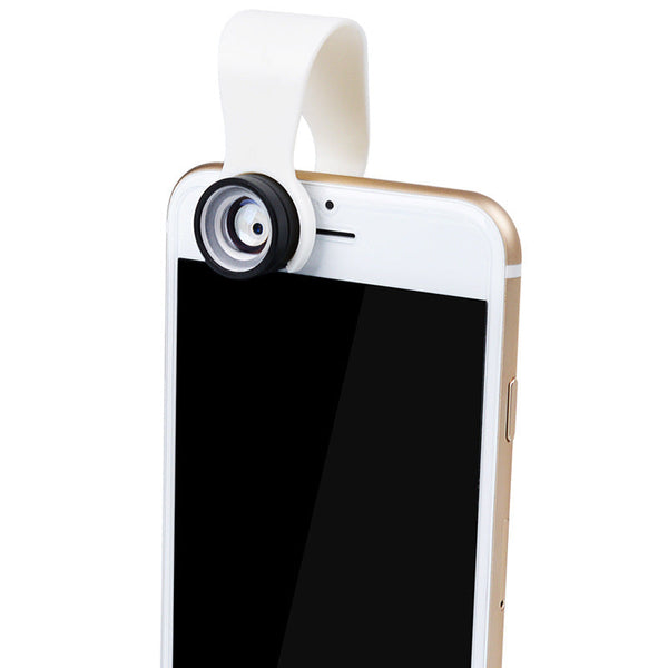 HKM-693907 Macro Phone Lens with Multi-Layer Coated Optical Glass and Durable Aluminum Shell - Black and White Clips Available
