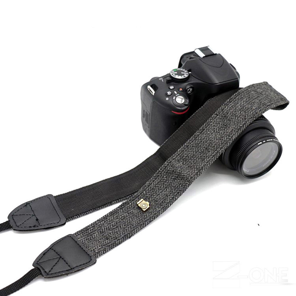 HKM-693907 Retro Ethnic Style Camera Strap LYN-241z/Lyn-242z Pure Cotton Fabric & Leather SLR Accessory