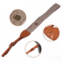 HKM-693907 Retro Ethnic Style Camera Strap LYN-241z/Lyn-242z Pure Cotton Fabric & Leather SLR Accessory