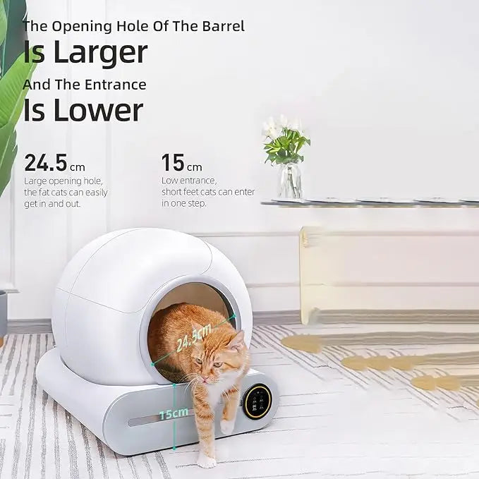 HKM-693971 Automatic Self-Cleaning Cat Litter Box with Large Capacity and Smart Features