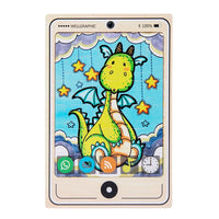 HKM-693971 Wooden Buckle Puzzle with 22 Patterns - 24 Piece Early Learning Educational Toy