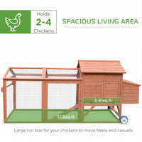 HKM-6939965 Portable Chicken Coop with Wheels and Nesting Box - 96.5" Poultry Cage for Backyard Use